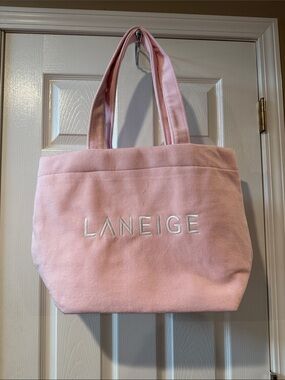 RARE New in bag LANEIGE Light Pink Logo Tote Bag